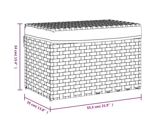 Skalbinių Krepšys Su Dangčiu, Juodas, 55,5X35X34cm Poliratanas