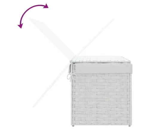 Veļas Grozs Ar Vāku, Balts, 55,5X35X34 Cm, Mākslīgā Rotangpalma Vidaxl