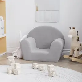 Bērnu Dīvāns, Gaiši Pelēks, Mīksts Plīšs Vidaxl