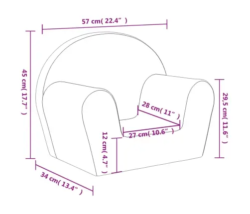 Bērnu Dīvāns, Rozā, Mīksts Plīšs Vidaxl