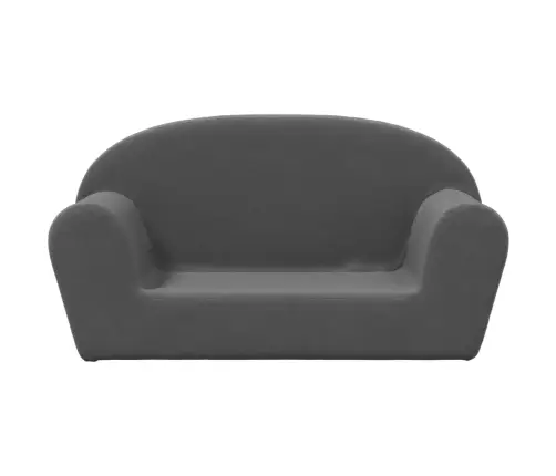 Divvietīgs Bērnu Dīvāns, Antracītpelēks, Mīksts Plīšs Vidaxl