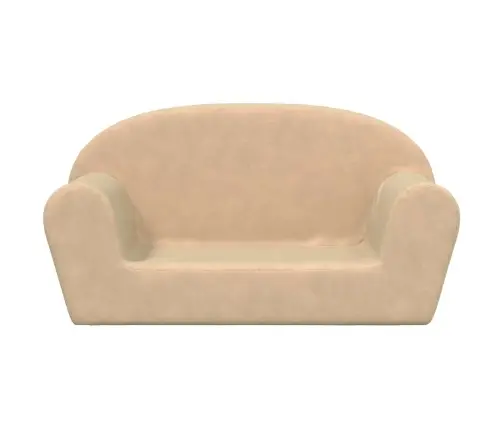 Dvivietė Vaikiška Sofa, Kreminės Spalvos, Minkštas Pliušas