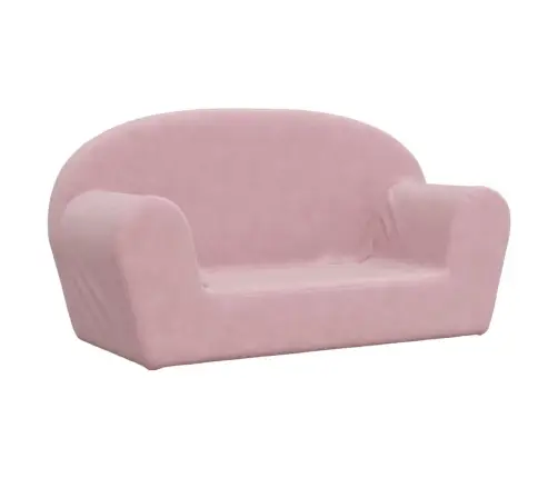 Divvietīgs Bērnu Dīvāns, Rozā, Mīksts Plīšs Vidaxl