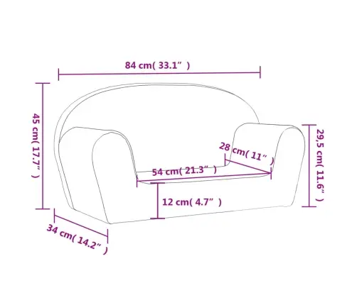 Divvietīgs Bērnu Dīvāns, Rozā, Mīksts Plīšs Vidaxl