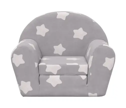 Laste Diivanvoodi Tähtedega, Helehall, Pehme Plüüs