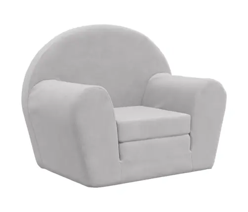 Vaikiška Sofa-Lova, Šviesiai Pilkos Spalvos, Minkštas Pliušas