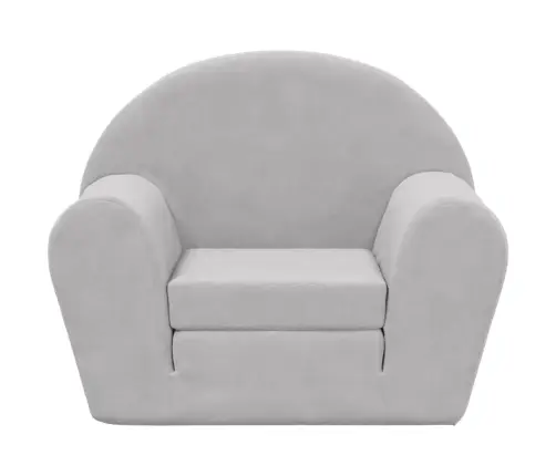 Vaikiška Sofa-Lova, Šviesiai Pilkos Spalvos, Minkštas Pliušas