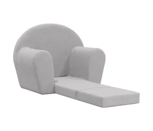 Vaikiška Sofa-Lova, Šviesiai Pilkos Spalvos, Minkštas Pliušas