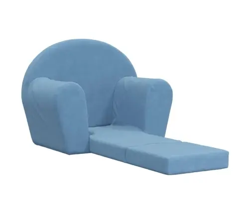 Bērnu Dīvāngulta, Zila, Mīksts Plīšs Vidaxl
