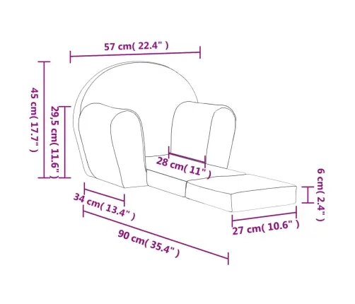 Laste Diivanvoodi, Roosa, Pehme Plüüs