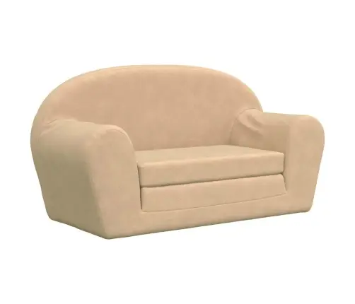 Divvietīga Bērnu Dīvāngulta, Krēmkrāsa, Mīksts Plīšs Vidaxl