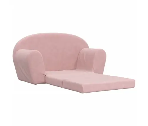 Divvietīga Bērnu Dīvāngulta, Rozā, Mīksts Plīšs Vidaxl