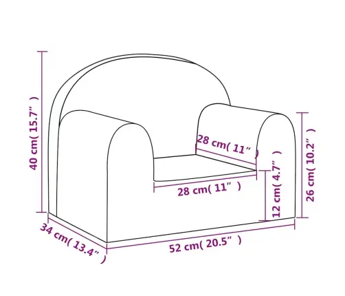 Vaikiškos Sofos Kremas, Minkštas Pliušas