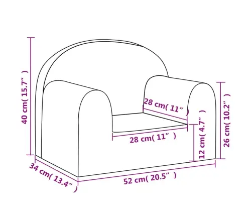 Bērnu Dīvāns, Zils, Mīksts Plīšs Vidaxl