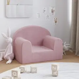 Bērnu Dīvāns, Rozā, Mīksts Plīšs Vidaxl