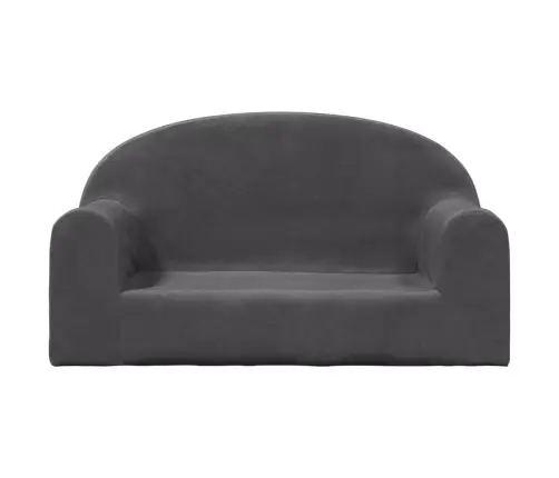 Divvietīgs Bērnu Dīvāns, Antracītpelēks, Mīksts Plīšs Vidaxl