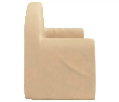 Dvivietė Vaikiška Sofa, Kreminės Spalvos, Minkštas Pliušas