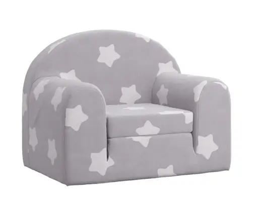 Laste Diivanvoodi Tähtedega, Helehall, Pehme Plüüs