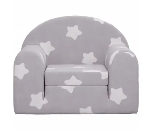 Laste Diivanvoodi Tähtedega, Helehall, Pehme Plüüs
