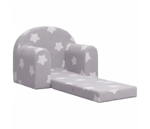Laste Diivanvoodi Tähtedega, Helehall, Pehme Plüüs