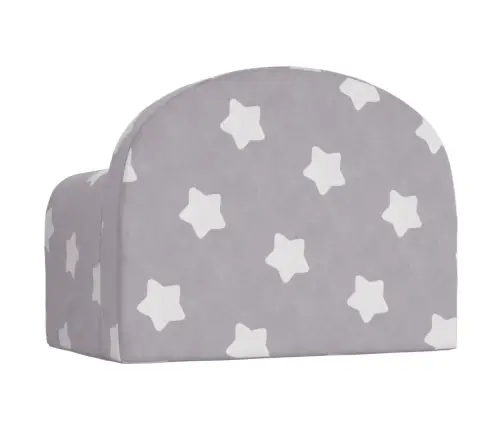 Laste Diivanvoodi Tähtedega, Helehall, Pehme Plüüs