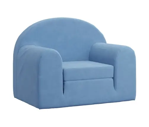Bērnu Dīvāngulta, Zila, Mīksts Plīšs Vidaxl