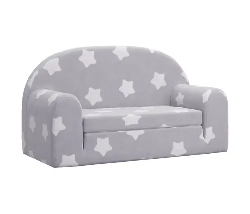 Vaikiška Dvivietė Sofa-Lova, Pilka, Pliušas, Su Žvaigždėmis