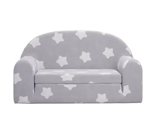 Vaikiška Dvivietė Sofa-Lova, Pilka, Pliušas, Su Žvaigždėmis
