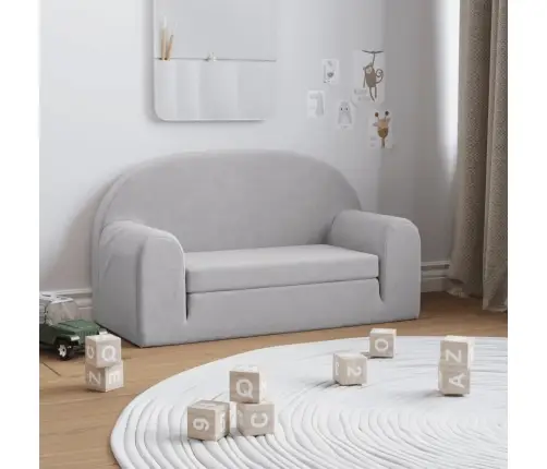 Divvietīga Bērnu Dīvāngulta, Gaiši Pelēka, Plīšs Vidaxl