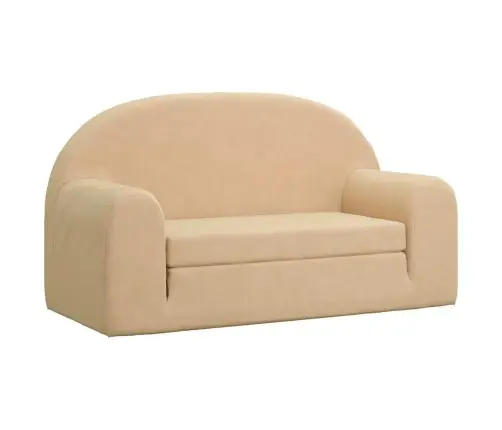 Divvietīga Bērnu Dīvāngulta, Krēmkrāsa, Mīksts Plīšs Vidaxl