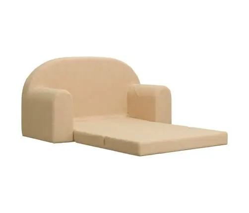 Divvietīga Bērnu Dīvāngulta, Krēmkrāsa, Mīksts Plīšs Vidaxl