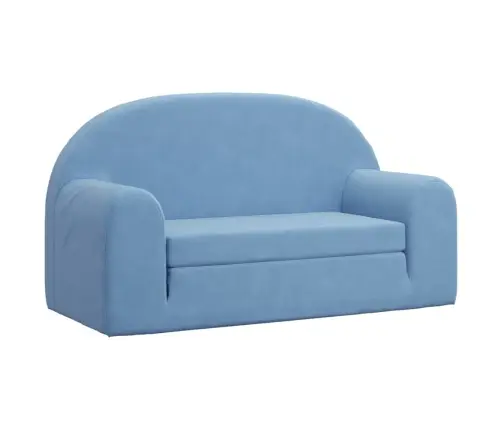 Divvietīga Bērnu Dīvāngulta, Zila, Mīksts Plīšs Vidaxl