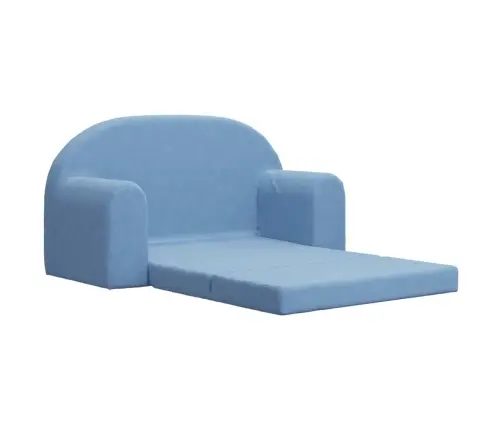 Divvietīga Bērnu Dīvāngulta, Zila, Mīksts Plīšs Vidaxl