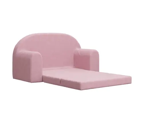 2-Kohaline Laste Diivanvoodi, Roosa, Pehme Plüüs