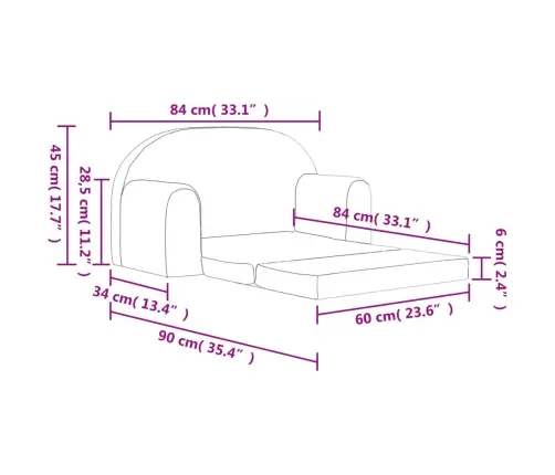 2-Kohaline Laste Diivanvoodi, Roosa, Pehme Plüüs