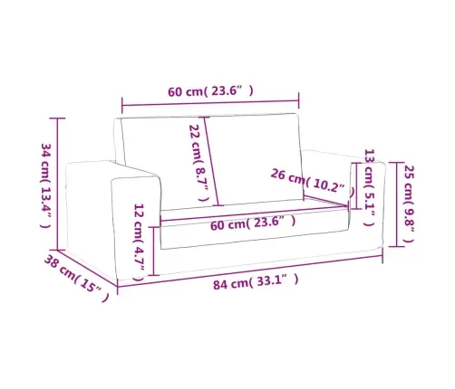 Divvietīga Bērnu Dīvāngulta, Gaiši Pelēka, Plīšs Vidaxl