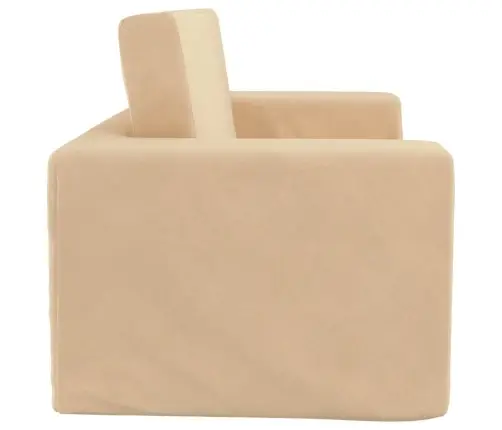 Divvietīga Bērnu Dīvāngulta, Krēmkrāsa, Mīksts Plīšs Vidaxl