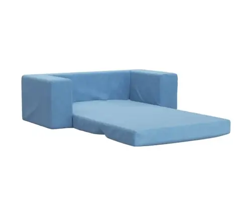 Divvietīga Bērnu Dīvāngulta, Zila, Mīksts Plīšs Vidaxl