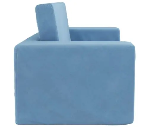 Divvietīga Bērnu Dīvāngulta, Zila, Mīksts Plīšs Vidaxl