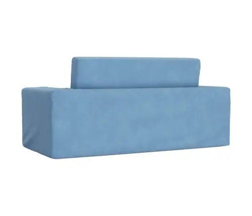 Divvietīga Bērnu Dīvāngulta, Zila, Mīksts Plīšs Vidaxl
