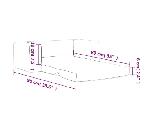 Divvietīga Bērnu Dīvāngulta, Zila, Mīksts Plīšs Vidaxl