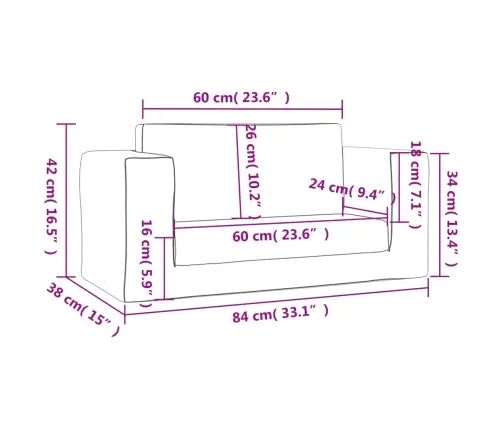 2-Kohaline Laste Diivanvoodi, Antratsiithall, Pehme Plüüs