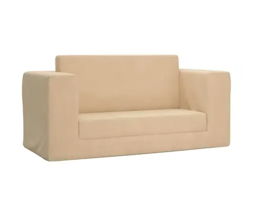 Divvietīga Bērnu Dīvāngulta, Krēmkrāsa, Mīksts Plīšs Vidaxl