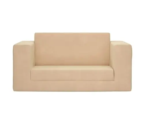 Divvietīga Bērnu Dīvāngulta, Krēmkrāsa, Mīksts Plīšs Vidaxl