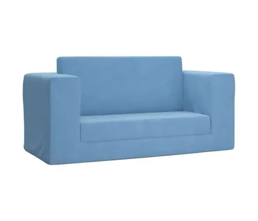Vaikiška Dvivietė Sofa-Lova, Mėlynos Spalvos, Minkštas Pliušas