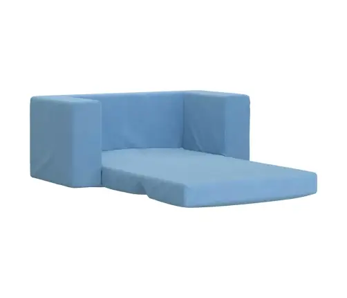 Vaikiška Dvivietė Sofa-Lova, Mėlynos Spalvos, Minkštas Pliušas