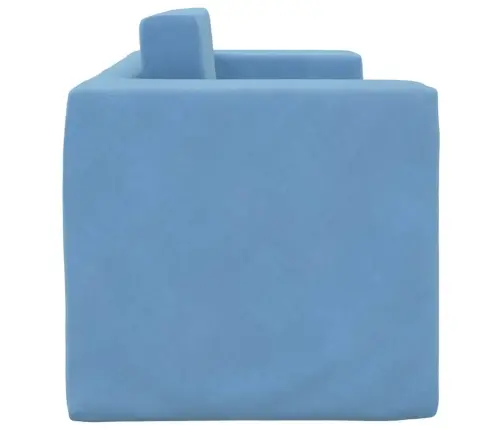 Vaikiška Dvivietė Sofa-Lova, Mėlynos Spalvos, Minkštas Pliušas
