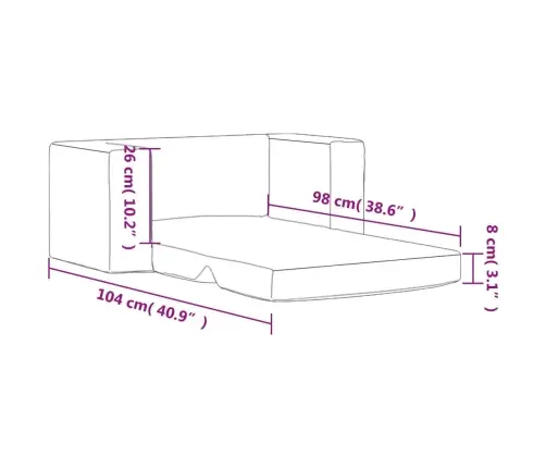 Divvietīga Bērnu Dīvāngulta, Rozā, Mīksts Plīšs Vidaxl