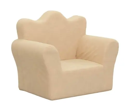 Bērnu Dīvāna, Krēmkrāsas, Mīksts Plīšs Vidaxl