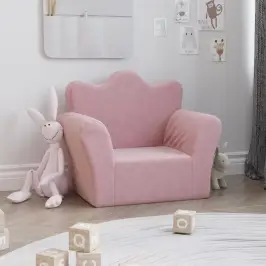 Bērnu Dīvāns, Rozā, Mīksts Plīšs Vidaxl